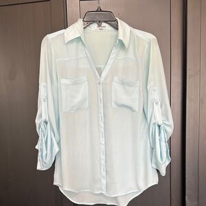 Express Portofino button  Down Shirt size small light blue